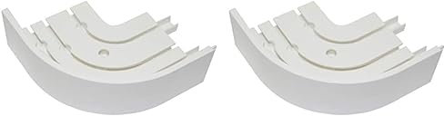 GARDINIA Rundbögen P2Ü mit Blende, Für Vorhangschienen, 13,5/13,5 cm, Weiß, 2 Stück (Packung mit 2)