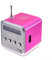 Reproductor de radio digital, mini altavoz portátil con radio FM, pantalla LED, radio digital, mini altavoz, reproductor de música (rosa)
