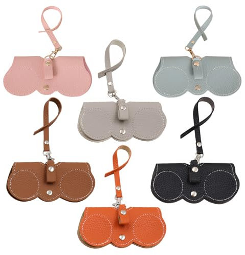 Sonnenbrillen Etui Tragbares, 6 Stück Mode Sonnenbrillenetui, Brillentasche, Brillenetui Damen, Brillenetui Leder, Brillentasche Zum Anhängen, Schlanke Brillenetuisfür Männer Und Frauen Im Freien