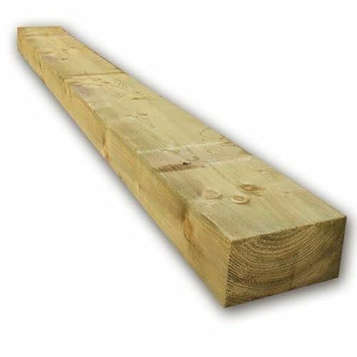 Timber Sleepers Pressure Treated Softwood Railway Sleepers Thick, New Green Pressure TreaTed Sleeper 2.4 m | 200mm x 100mm