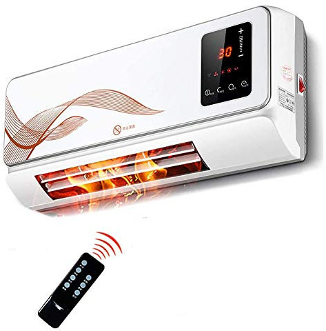Wall-Mounted Remote Control Electric Fan Heater,Bathroom IPX2 Waterproof Energy Saving and Safety Protection Rapid Heating,2000W(