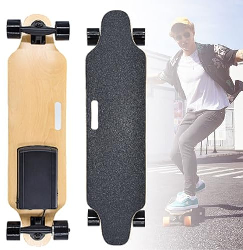 LTdlhFk Elektro-Skateboards Für Erwachsene Und Jugendliche, 7 Lagen Ahornholz Elektro-Longboard Mit Fernbedienung, Campus Pendler Elektro-Cruiser, 8 Km Maximale Reichweite, 350w