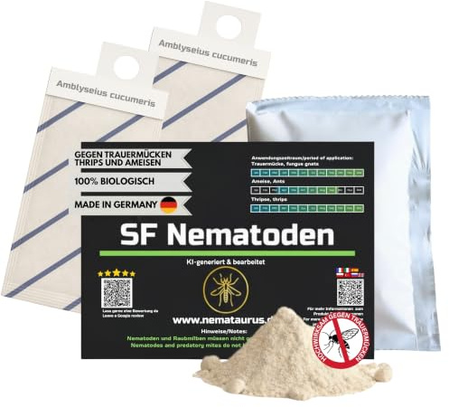 Thrips bekämpfen mit 50 Mio Nematoden + 48x Raubmilben effektiver biologischer Pflanzenschutz mit Fadenwürmern und Amblyseius Cucumeris