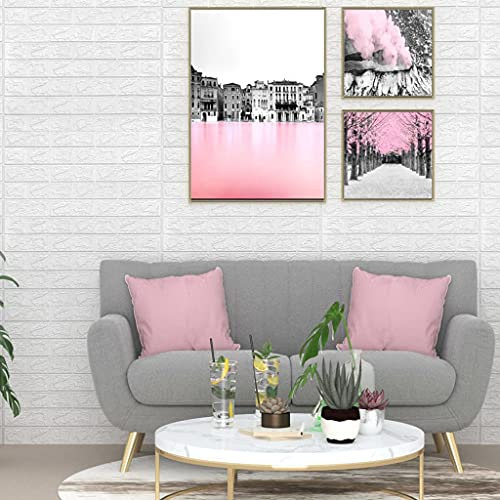 NQJIBUE Lot de 10 briques de papier peint autocollant 3D blanches, décoration, papier peint