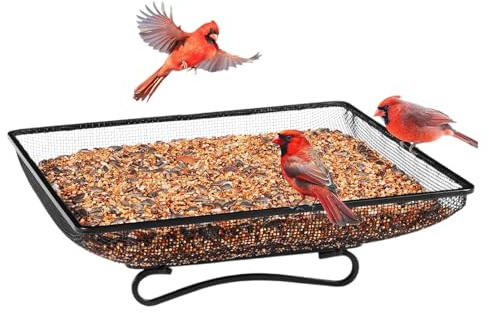 Automatic Floor Feeder - Square Bird Feeder for Sparrows, Garden Decoration Net Bird Feeder for Patio, Balcony, Garden, Windowsill, Lawn, Winter