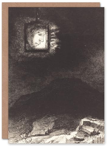 Artery8 Odilon Redon Art Card Glimmering Head Suspended