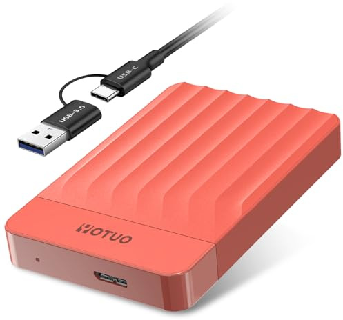 YOTUO Portable External Hard Drive Storage Expansion Mobile HDD USB 3.0 for PC, Mac, Desktop, Laptop, PS4, PS5, Xbox One X/S, Xbox 360, Xbox Series X/S, Office & Game (Red, 1TB)