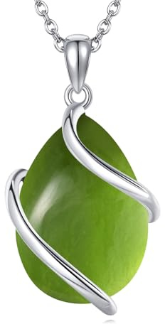 POPLYKE Sterling Silber Teardrop Anhänger Halskette Schmuck für Damen Herren