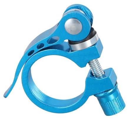 Collier de serrage pour tube de selle de 27, 2, 28, 6 mm en aluminium léger pour une utilisation et une installation faciles (bleu)
