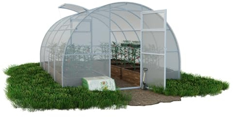Gewächshaus 3x4 m mit 4 mm Hohlkammerplatten UV, 12 m² Tomatenhaus & Frühbeet, Stabiler Stahlrahmen 20x40, Wetter- & schneefest, einfacher Aufbau – E-szklarnia®