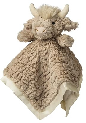 Mary Meyer Lovey Putty Nursery Baby & Toddler Stuffed Animal Security Blanket Soft Snuggle Toy, 13 x 13-Inches, Brown Highland Cow