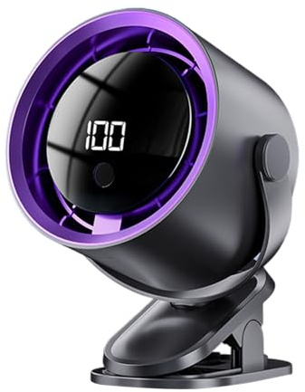 Ventilateur avec clip de voiture - Ventilateur de refroidissement avec clip alimenté par batterie, vitesse réglable de la tête tournante, accessoire sûr l'équipement pour, design compact et
