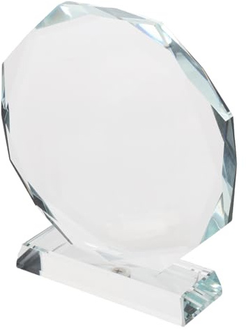 SUPVOX Trofeo de Cristal 110 Mm, Placa de Premio Vacía de Vidrio Transparente, Reconocimiento para Empleados y Jubilación, Premio Conmemorativo para Eventos y Ceremonias, Placas