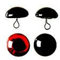 GLOREX Augen Glas/Oese, Mehreres, Schwarz, 12 x 6,5 x 1 cm, 2-Einheiten