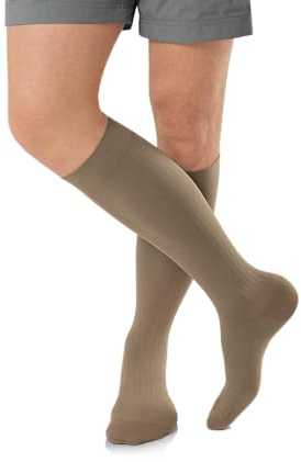 JOBST forMen Ambition Herren Kompressionsstrümpfe / KKL2 / Größe I/Khaki/geschlossene Spitze/long/ohne Haftrand/Kniestrümpfe mit Baumwolle und integrierten Carbonfasern