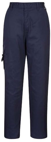 Portwest C099 Women's Combat Trousers Durable Lightweight Work Pants with Pockets Elastic Waist 40+ UPF Protection for Comfort and Practicality, Navy, S