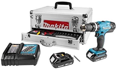 MAKITA trapano avvitatore a batteria litio 18v 1,5ah con 67 accessori DHP453RYEX
