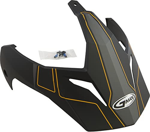 Gmax Unisex-Erwachsene Integralhelm-Stil Visier (Gm11 Expedition mit 3 Schrauben TC26) (Schwarz/Hi-Vis Orange, Einheitsgröße)