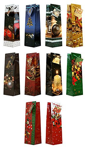 Taunus Grußkarten Verlag 10 Flaschentüten Weihnachten - 10 Motive 22-3000 Geschenktaschen Geschenktüten Tragetaschen