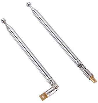 moinkerin 2 antenne radio telescopiche, in acciaio inox, AM FM, antenna universale, telecomando TV (51-2 pezzi)
