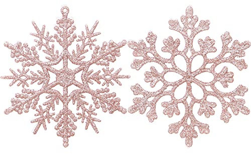 Sea Team Weihnachtsornamente mit Pailletten in Form Einer Schneeflocke, zum Dekorieren des Weihnachtsbaums, 4 Zoll, 36 Stück