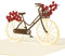 LIMAH® Pop Up 3D Blumen-Fahrrad-Karte, Glückwunschkarte, Geschenkkarte, Überraschungskarte Mit Einem Damenrad Und Roten Blumen Gut Kombinierbar Mit Einem Gutschein Zum Geburtstag