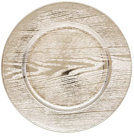 Atmosphera - Assiette de présentation colorama de noël d33cm Or Motif Bois