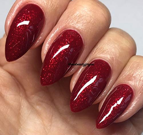 Bluesky RED GLITTER Nail Gel Polish UV LED Soak Off 10ml, Choose Your Red Christmas Glitter (MISTLETOE KISSES, FINE GLITTER CHERRY RED)