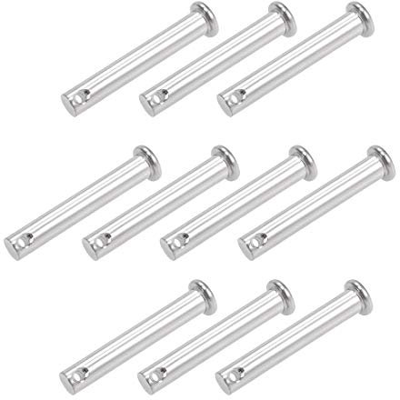 sourcing map 10 Stück Einloch Flachekopf Gabelkopfstifte Gelenkstift 8mm x 50mm Edelstahl 304