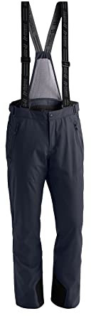 Maier Sports Anton 2, Herren Skihose, Wasserdichte Schneehose mit Hosenträgern, Stretchmaterial und verstellbarer Bund, PFC-frei, mTHERM Wattierung & mTEX Wetterschutz, Blau, Gr. 50 (W35/L32)