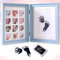 LEcylankEr Baby Handabdruck und Fußabdruck Fotoalbum Baby Bilderrahmen Erstes Jahr Jubiläum Wachstumsrekord Babygeschenke,Faltbar Zweifach Verwendbarer Fotorahmen mit Auffüllbares Stempelkissen (Blau)