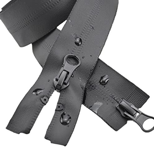 2 cerniere a doppia apertura impermeabili da 80 cm, 5 cm, cerniere da cucire, chiusura lampo nera, 2 pezzi da 80 cm