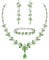 Ever Faith Austrian Crystal Bridal Bridesmaid Jewelry Sets, Elegant Marquise Rhinestone Leaf Necklace Dangle Earrings Tennis Bracelet Set Light Green Silver-Tone