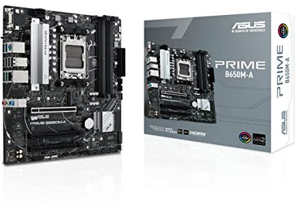 ASUS PRIME B650M-A-CSM – Carte mère AMD B650 Micro-ATX (PCIe 5.0 M.2, DDR5, 2.5Gb Ethernet, DisplayPort, HDMI, VGA, USB 3.2 Gen 2 arrière, USB 3.2 Gen 1 Type-C avant, Aura Sync RGB)