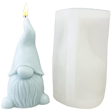 Silikonform Wichtel Zum Gießen, Silikonformen Für Beton Gießen Weihnachten 3d Kerzenform Seifenformen Diy Deko Nikolaus Gnome Zwerg Kerzen Formen Silikon Advent Duftkerzen Gießform Selber Machen (B)