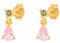 Ohrringe Mädchen Gold, Echtes Sterling Silber mit Rosa Tropfenform Zirkonia Ohrstecker Gold