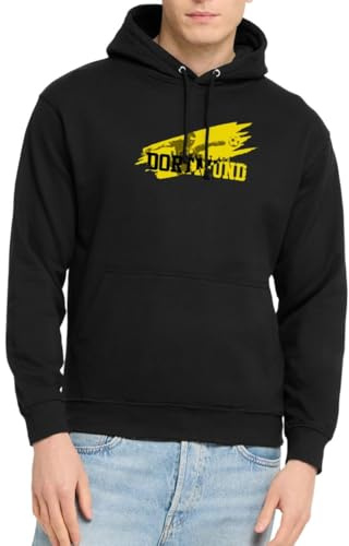 Spreadshirt Die Macht aus Dortmund Fußball Unisex Hoodie Damen Kapuzenpullover Herren Schwarz Gelb Gr. S - 4XL