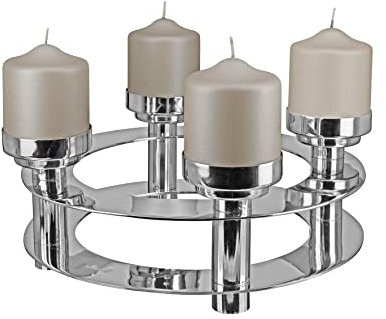 Fink MARUF, Teelichthalter, Wandleuchter, Edelstahl, gehämmert, silberfarben, L. 46 cm, B. 6 cm, H. 84 cm