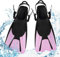 mizikuu Pinne, Light Fins TPR Antiscivolo Pinne Corte Leggere e Potenti Regolabile 34-38 con Tacco Aperto Pinne Sub Nuoto Pinne da Snorkeling Piscina Taglia per Nuoto e Adulti, Rosa