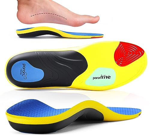 Orthopädische Einlegesohlen für Plantarfasziitis, Plattfuß, Metatarsalgie, Orthopädische Einlegesohle, Fersensporn, Einlegesohlen Arbeitsschuhe, Einlegesohlen Sport für Männer und Frauen, (M)