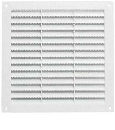 A2ZWORLD Griglia di Ventilazione Rettangolare, Griglia Aerazione In Plastica Quadrata, Dotato di Zanzariera, Protezione Contro Insetti, Colore Bianco, Made In Italy (230x230mm)