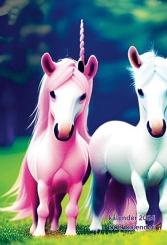 Terminplaner 2024 a6: einhorn, Softcover, kein Ringbuch, KEINE Spiralbindung, eine 1 Woche auf zwei 2 Seiten, vertikal, Wochenplaner, klein, mit ... Buch, 12 Monate, für Frauen, Männer, Jungs...