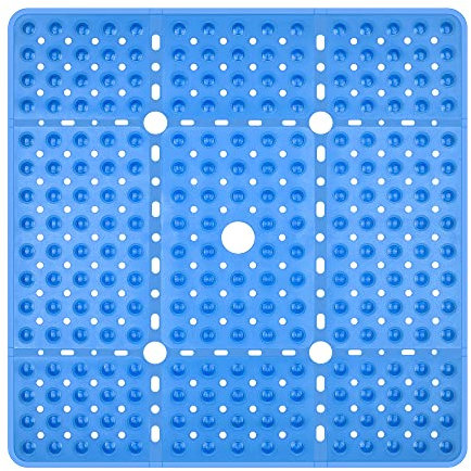 Kingrading Tapis de douche XL antidérapant pour douche - 70 x 70 cm - Carré - Avec ventouse et trous de drainage - Tapis antidérapant pour la douche, les personnes âgées et les enfants - Extra large
