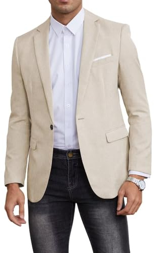 EMERAIDVLN Beige Western Blazer for Men Business Suit Jacket
