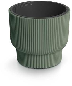 HappyFlower Blumentopf Modell Nr. PRX002 Größe 40 cm Pflanzkübel aus Kunststoff inkl. Einsatz, Runde Form, Übertöpf (Grüne Kiefer, ⌀ 39,5 cm, H 35 cm)