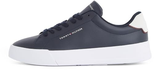Tommy Hilfiger Baskets Homme Detail Essential en Cuir, Bleu (Desert Sky), 45