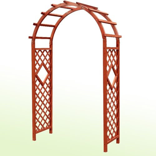YHDZWY Rosenbogen Gartenbogen W120*H215CM W140*H225CM Torbogen Pergola Rankhilfe Rankgitter Für Kletterpflanzen, Hochzeit Dekorationen Bogen, Freistehend(Color:Orange,Size:W120*H215CM)