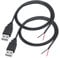 Cable de alimentación USB A macho de 2 pines, cable de alimentación de extremo abierto, para dispositivos USB de 5 V/3 A instalados o de reparación de bricolaje