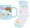 Blue Sky Studios Hello Kitty Cute Mug & Sock Set Tasse en céramique 350 ml Taille 35-7 Chaussettes Kawaii Cadeaux de collection - Cinnamoroll