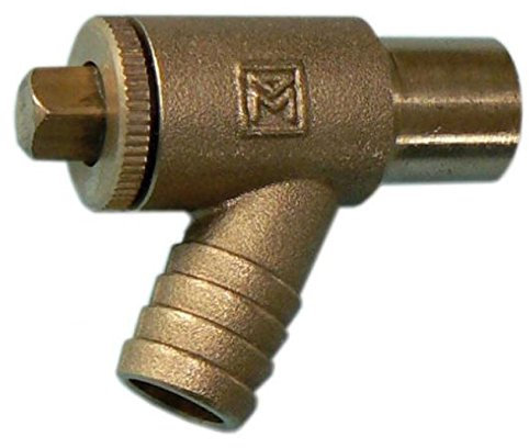 ODSUPPLIES 15mm Type A Draw Off Cock (Draw Off Valve / Radiator Drain Off / Drain Off Valve) - Brass, 2 Ports, 15mm Inlet & Outlet, BS2879, Pack of 1